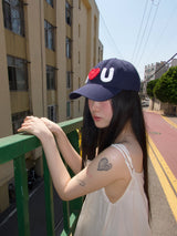 I ♡ Uクロシェ キャップ / ネイビー