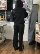[Hand-Made「006」] Argyle Patch Pants_Black&Burgundy