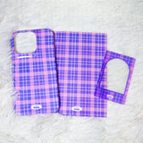 【MADE】チェックグロッシーハードフォンケース