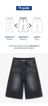 ベーシックウォッシュバミューダデニムパンツ (black)