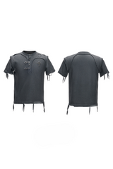 ディストレスト リブド ヘンリー Tシャツ