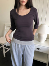 Luhel Round-Neck 7-Sleeve T-Shirt