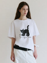 ローラキャットフレンズルーズフィットTシャツ ホワイト