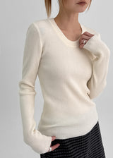 [MADE] Tanjiki Wool U-neck Ribbed Knit