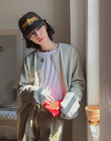 Gold stitch camp cap