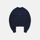 オープンバックスウェットシャツ / Navy