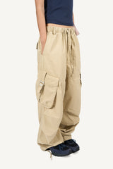 Buckle Washed Cargo Wide Pants