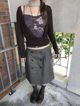 lonen button banding skirt 