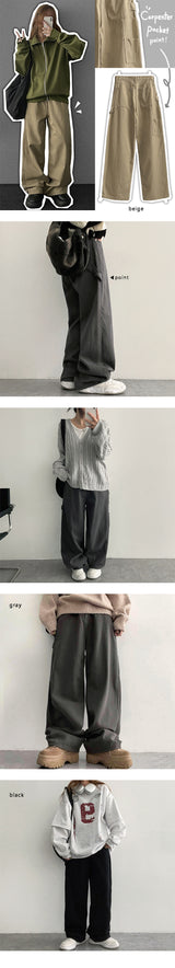 Chien Carpenter Cotton Wide Pants