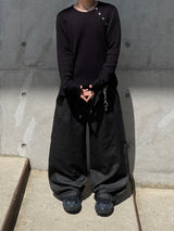 Esler Snap Waffle Long Sleeve T-Shirt 2C