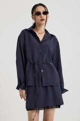 Sheer String Blouse, Charcoal