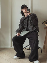Kuden damage crop denim jacket