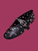 stud eyelet flat shoes