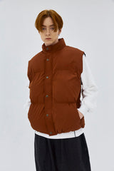 LOGO DOWN PADDING VEST CAMEL