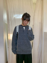 [unisex] ハインドレイブークレヘンリーネックオーバーニット