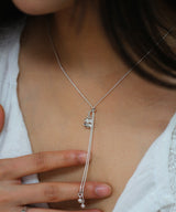 リボンクローバーネックレスSV (925 silver)