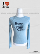 Sky V-neck Spandex Slim Long-Sleeved T-shirt