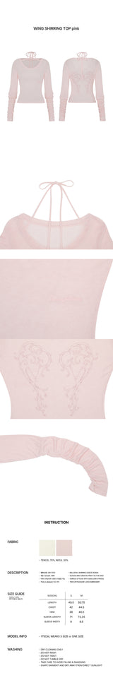 ウィングシャーリングトップ pink