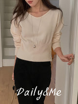 V-neck shoulder knitwear