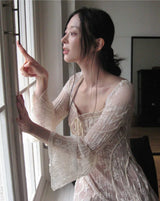 [ nude base ] nostalgia lace antique dress