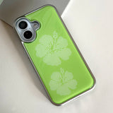 [Epoxy] hibiscus(lime) silver bumper case
