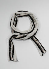 Knit Long Muffler_Ivory&Black