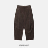 コーデュロイハーフエラスティックカーブドパンツ (4 Colors)