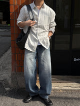 Fit balloon wide denim pants