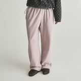 TERRY LACE TRACK FLEECE PANTS - 3 COLOR