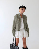 Napoleon Button Shoulder Straps Slim Jacket