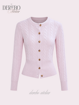 Baby Pink Cable Knit Cardigan