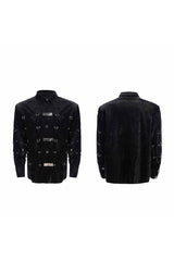 Metal Buckle PU Shirt Jacket