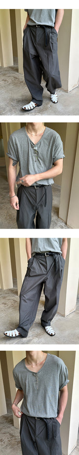[BASIC ITEM] Soft u neck half t-shirts(5color)