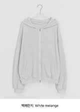 [unisex] Shikyo Waffle Two-Way Over Hood Zip-Up