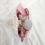 Rosebud Waffle Pouch - WHITE