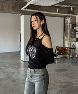 Grayish Washing Bootcut Denim Pants