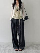 About Banding Wide Denim Pants