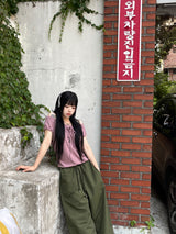 イルミ ナイロンビゾスナップワイドパンツ