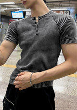 フェイデッド リブ ヘンリー マッスル Tシャツ
