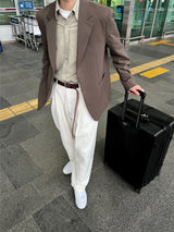 Pintuck cotton pants