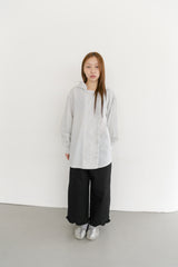 frill stripe double hood shirts(2colors)