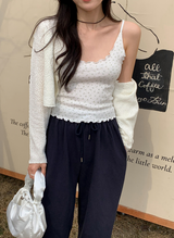 PL Embossing Crop Knit Cardigan (4color)