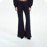 low-rise flared pants