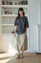 26SS★ ディノステッチ刺繍ピグメント半袖Tシャツ