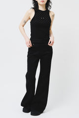 (W) Dot Black Sleeveless