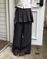[MADE] Rerek リボンストラップレイヤードラップスカートパンツ