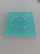Silver square beads bracelet