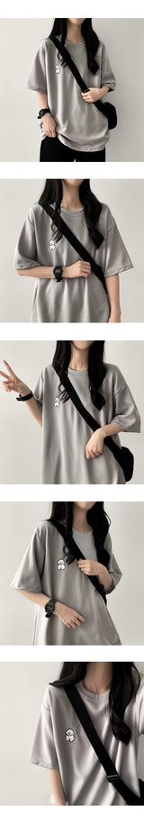 Shange embroidered short-sleeved T-shirt