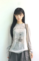 ビンテージキャットレタリングTシャツ