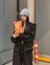 Oti Rivet Brushed Hood Zip Up